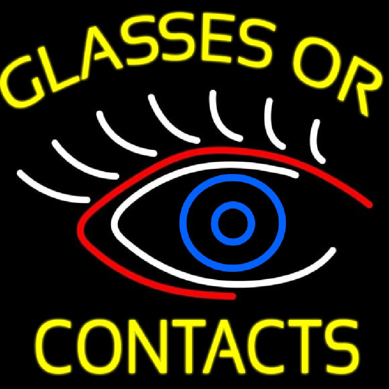 Glasses Or Contacts Eye Logo Neon Sign