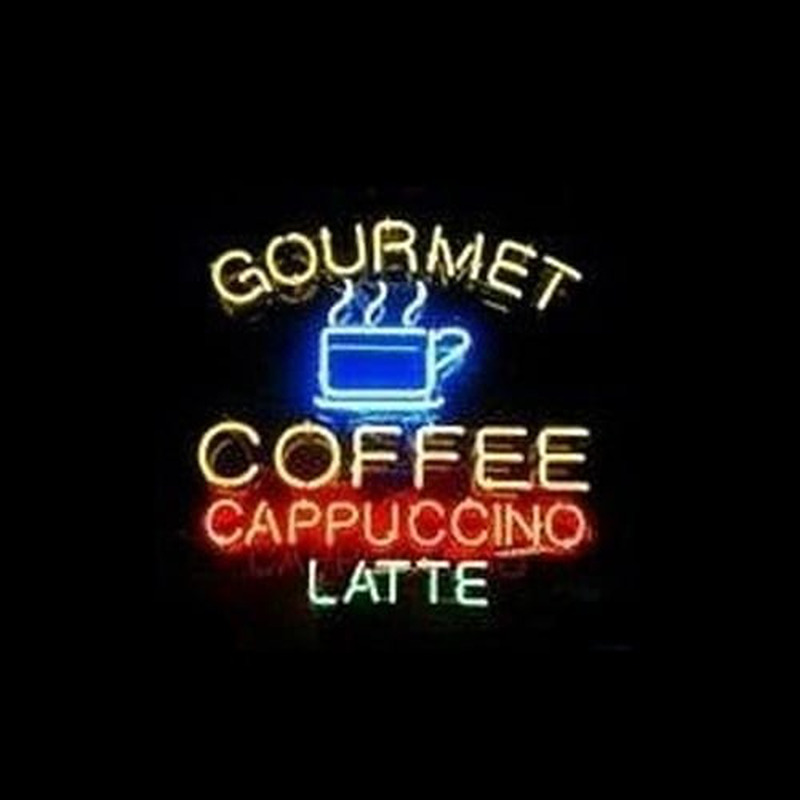 Gourmet Coffee Cappuccino Latte Neon Sign