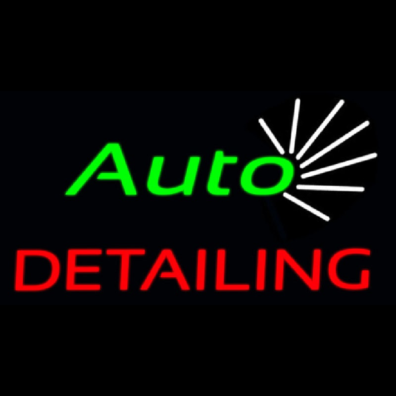 Green Auto Red Detailing Neon Sign