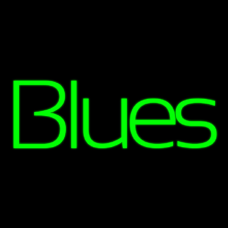 Green Blues Cursive 1 Neon Sign