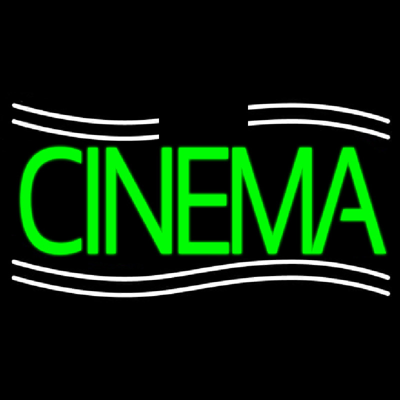 Green Cinema With Lines Neon Sign