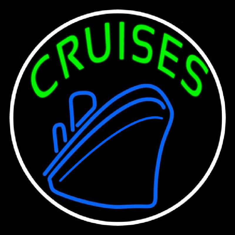 Green Cruises With White Border Neon Sign