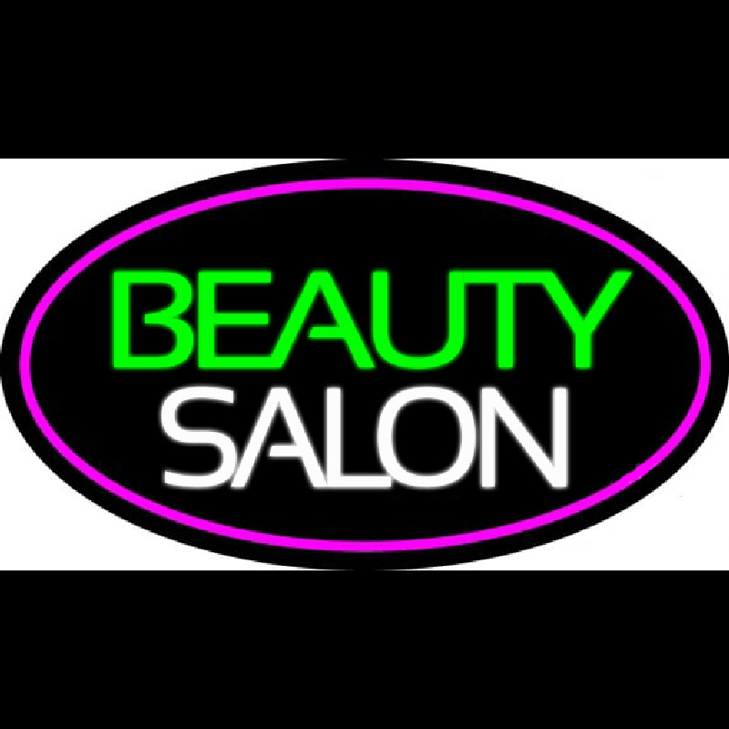 Green Cursive Beauty Block Salon Neon Sign