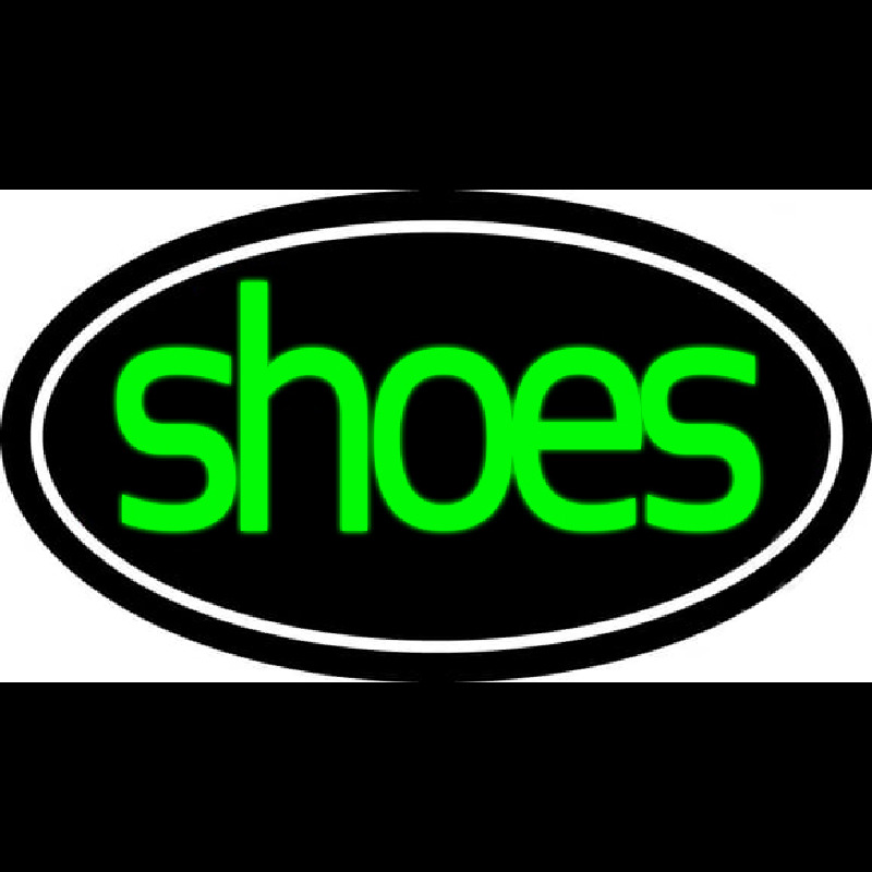 Green Cursive Shoes With Border Neon Sign
