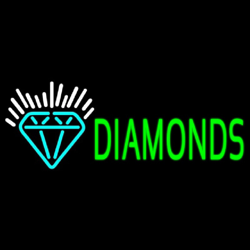 Green Diamonds Logo Neon Sign