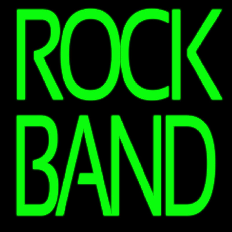 Green Double Stroke Rock Band Neon Sign