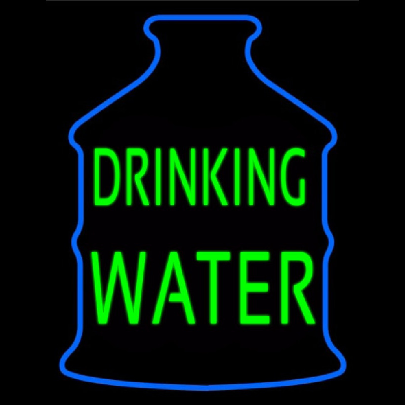 Green Drinking Water Logo Neon Sign