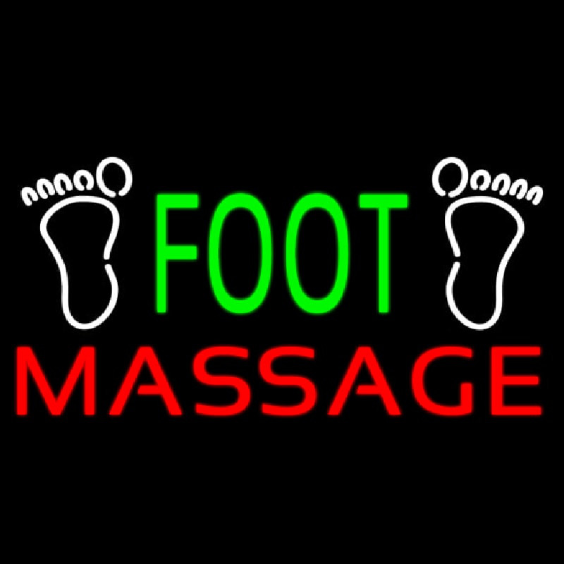 Green Foot Massage With Logo Neon Sign