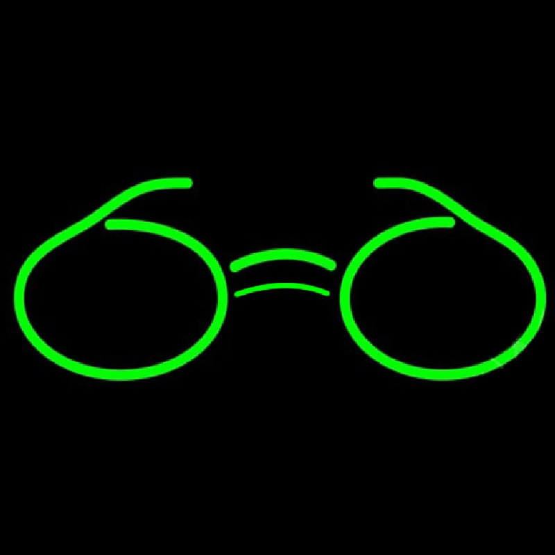 Green Glasses Logo Neon Sign