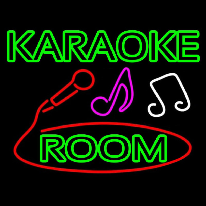 Green Karaoke Rooms Neon Sign