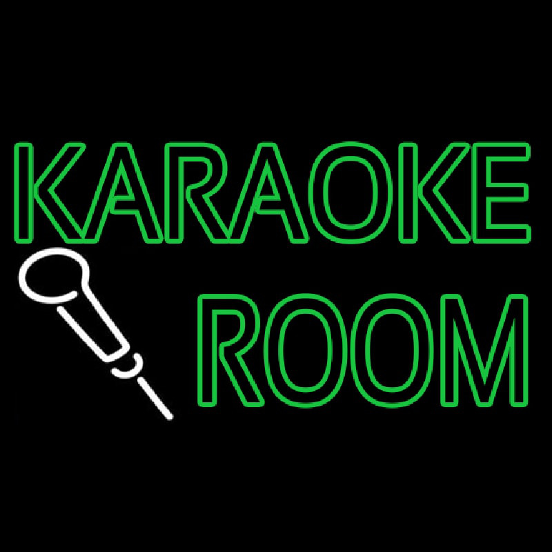 Green Karaoke Rooms Neon Sign