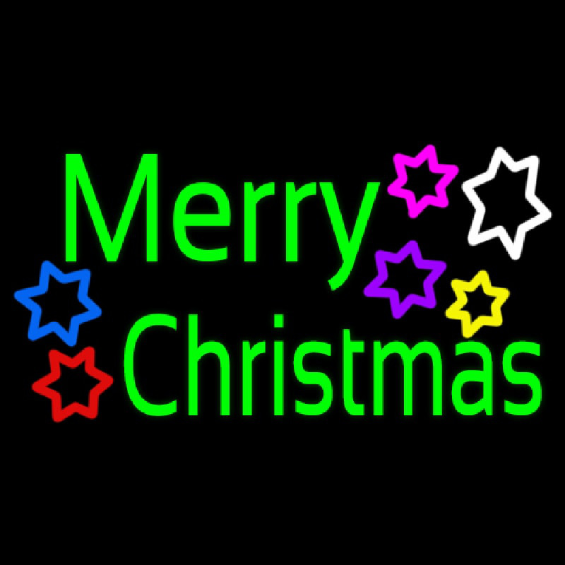 Green Merry Christmas Neon Sign