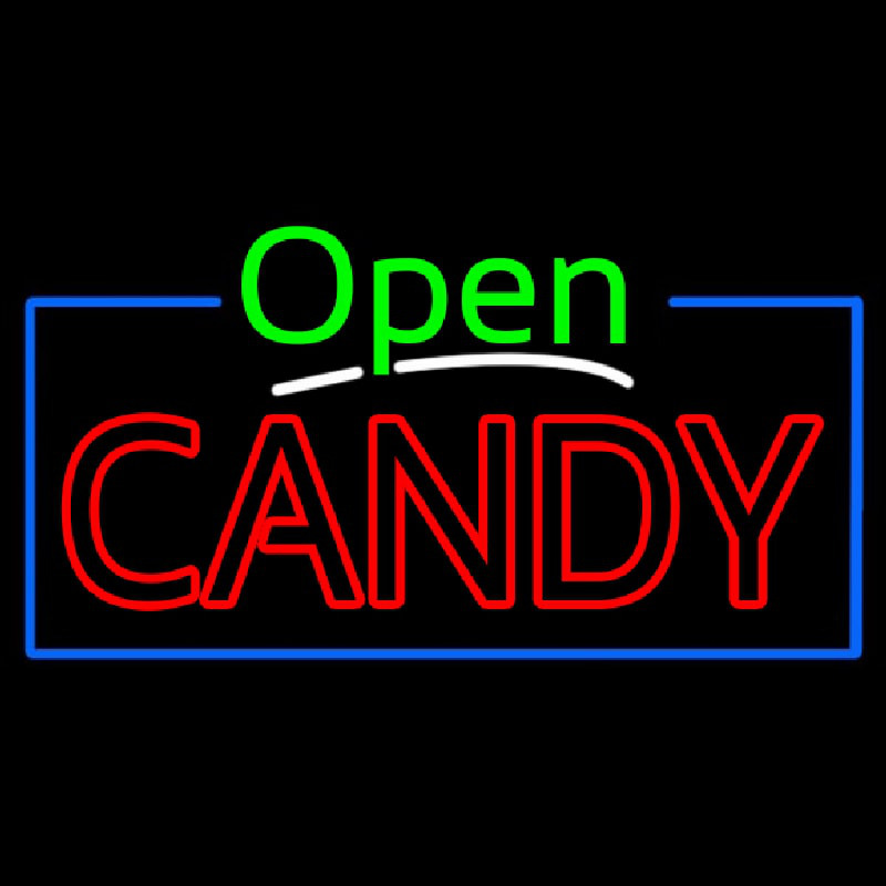 Green Open Red And Yellow Candy Neon Sign