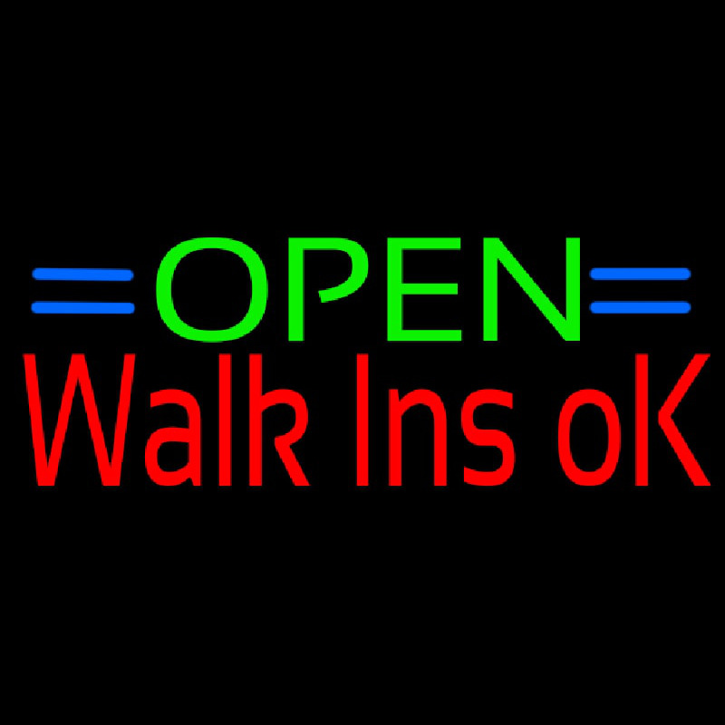 Green Open Red Walk Ins Open Neon Sign