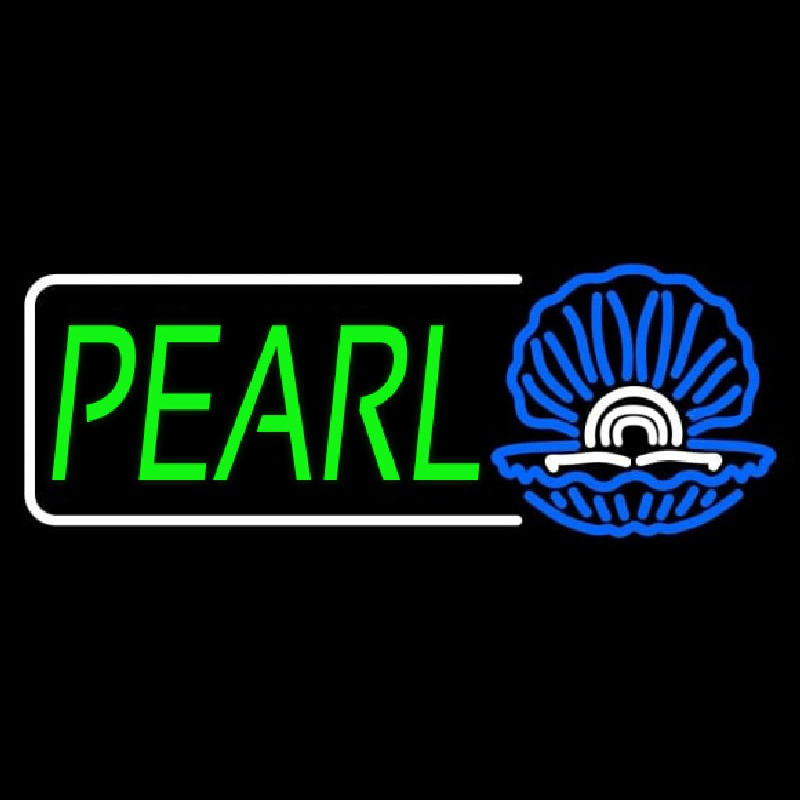 Green Pearl White Border Neon Sign