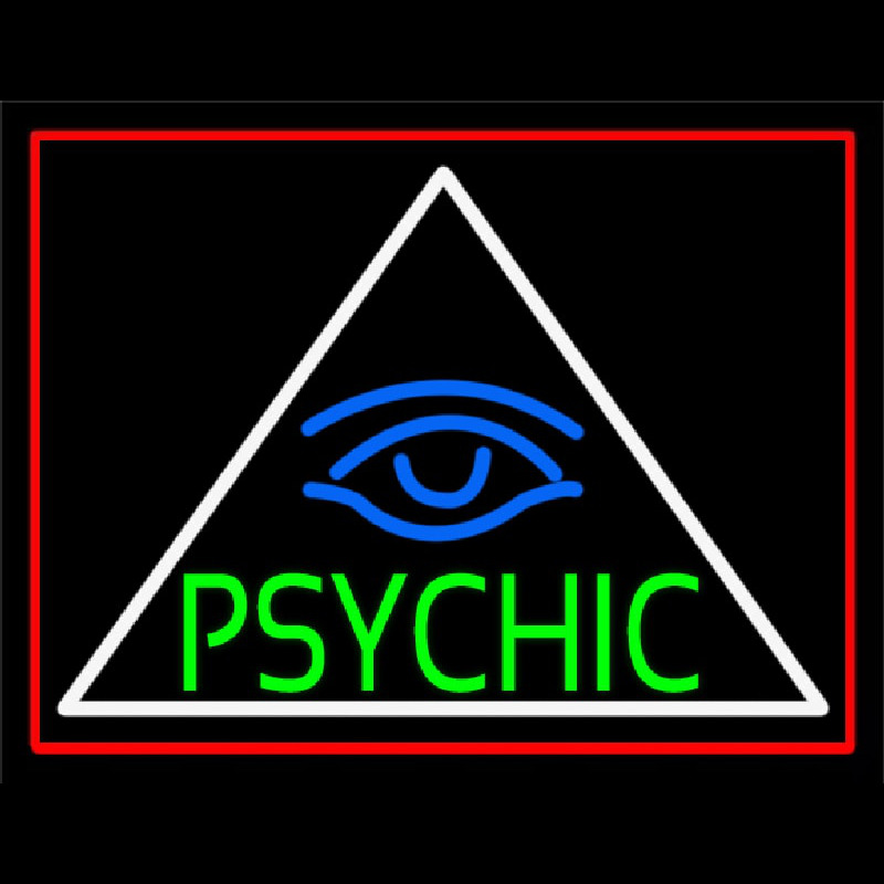 Green Psychic With Blue Eye Neon Sign