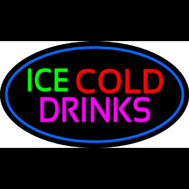 Green Red Ice Cold Drinks Neon Sign