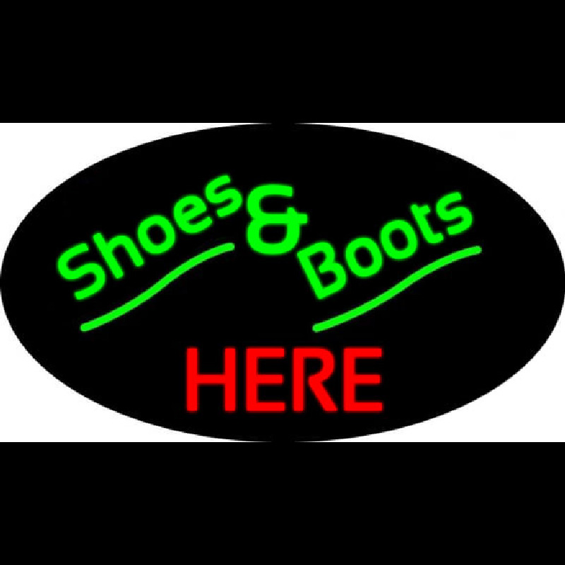 Green Shoes And Boots Red Here Neon Sign