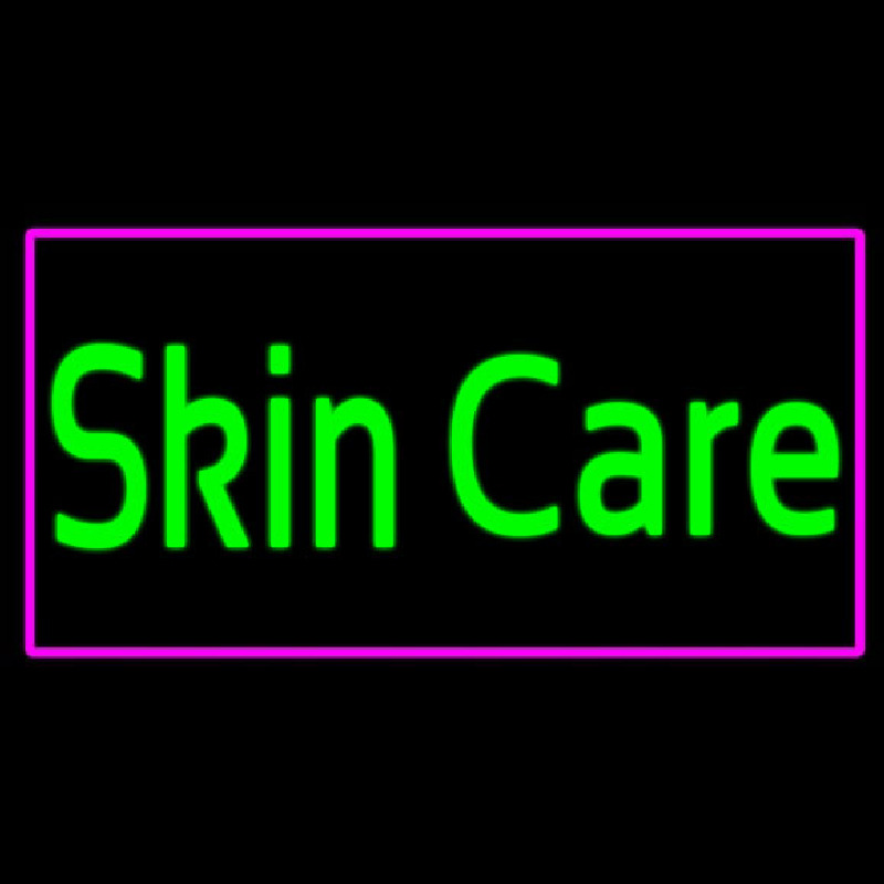 Green Skin Care Pink Border Neon Sign