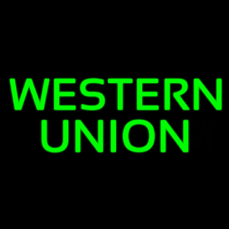 Green Western Union Neon Sign