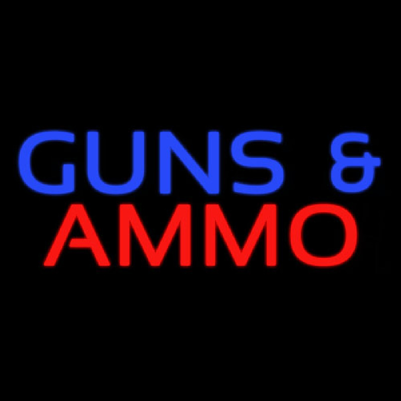 Guns And Ammo Neon Sign