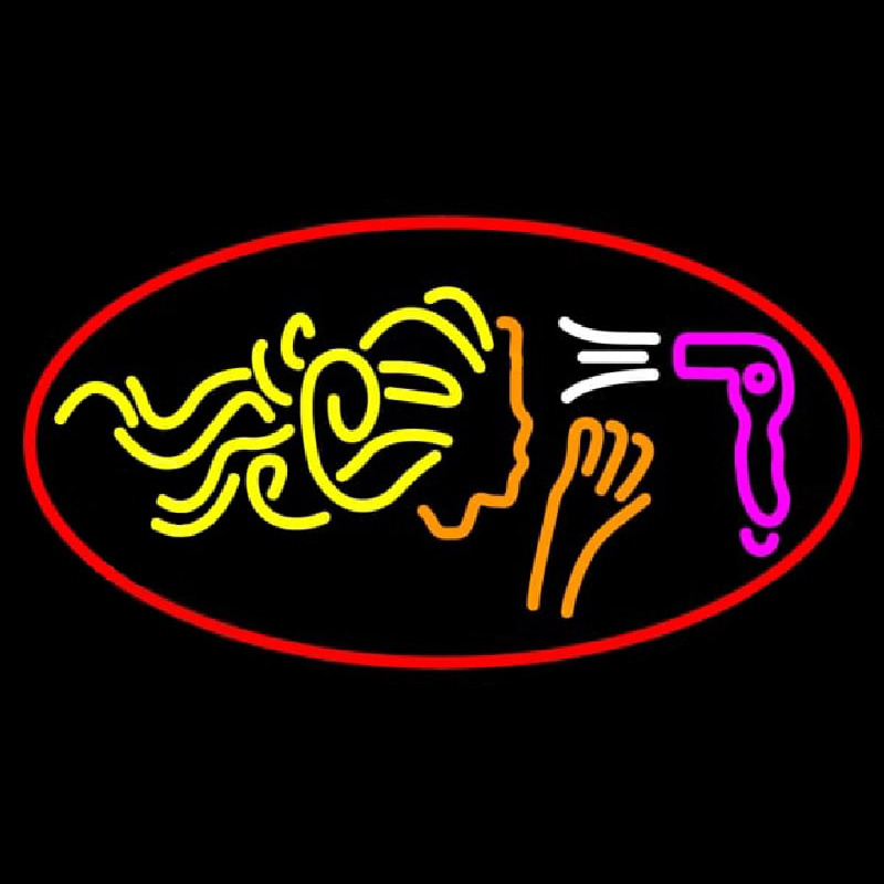Hair Dryer Logo Neon Sign