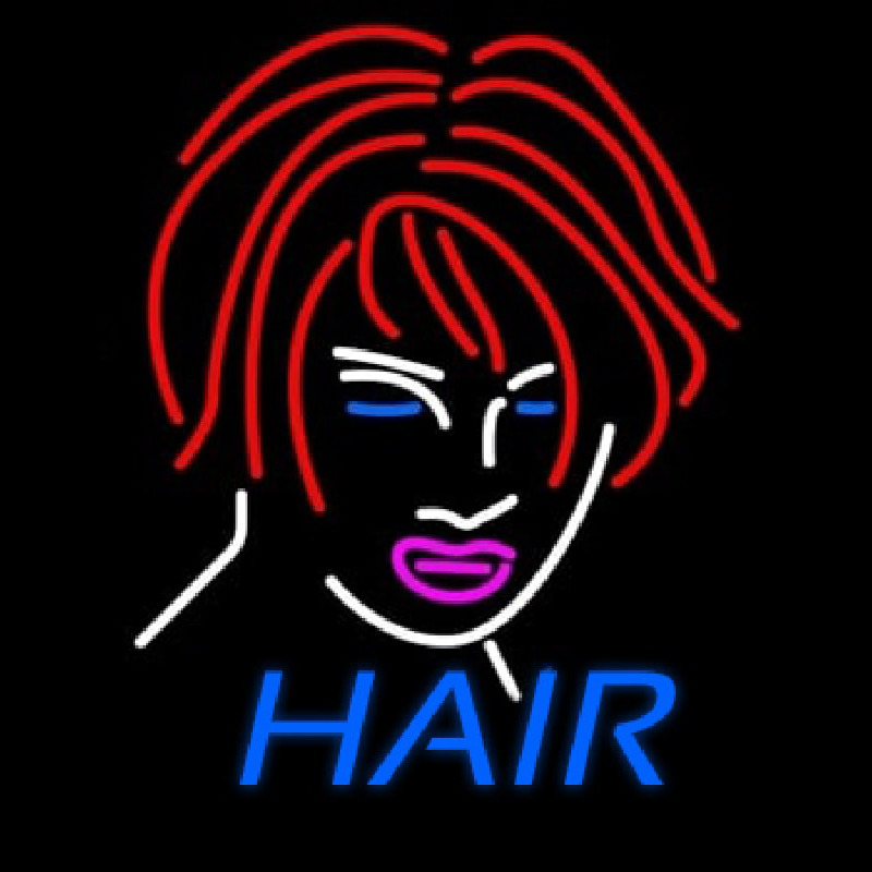 Hair Girl Logo Neon Sign