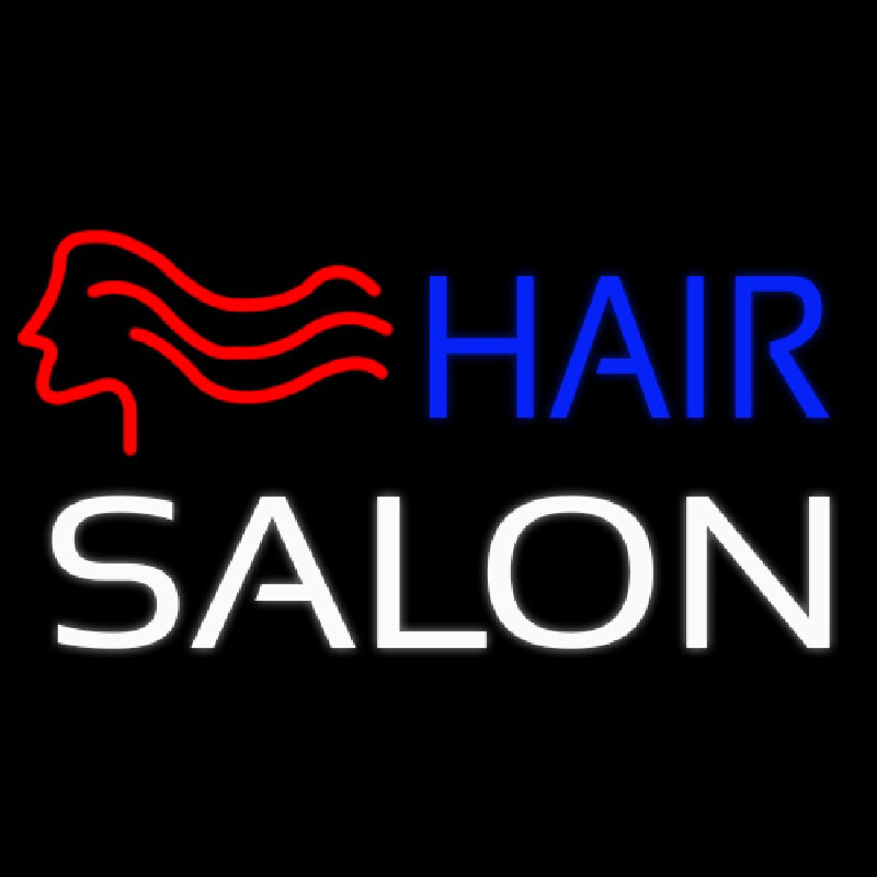 Hair Salon With Girl Logo Neon Sign