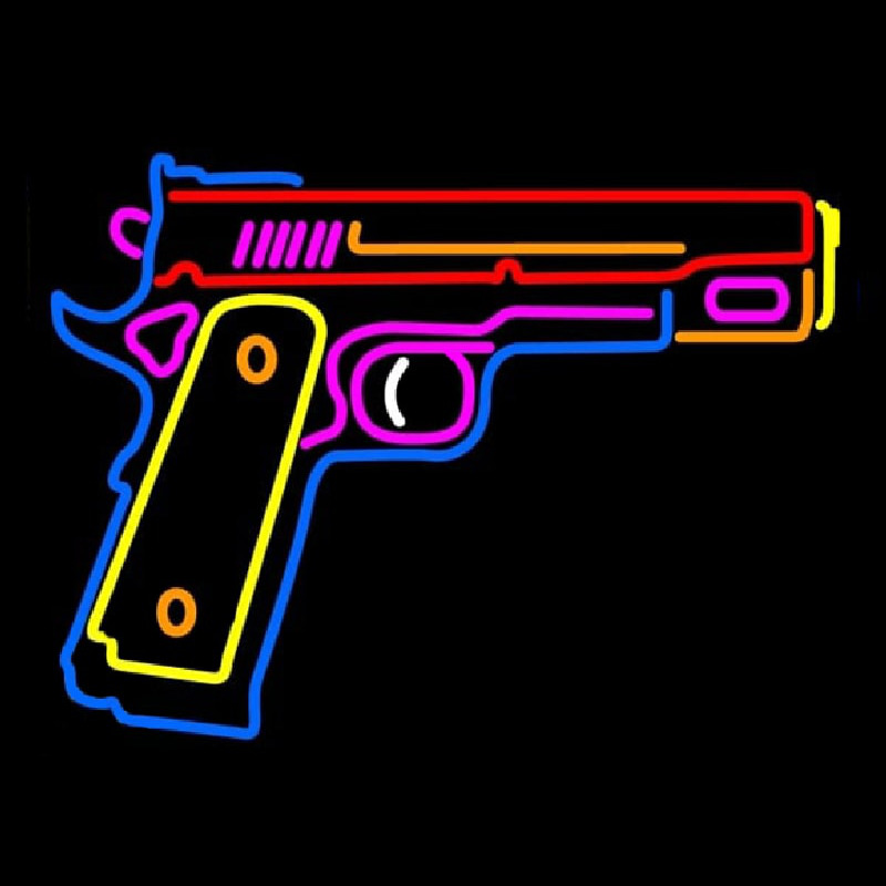 Hand Gun Neon Sign