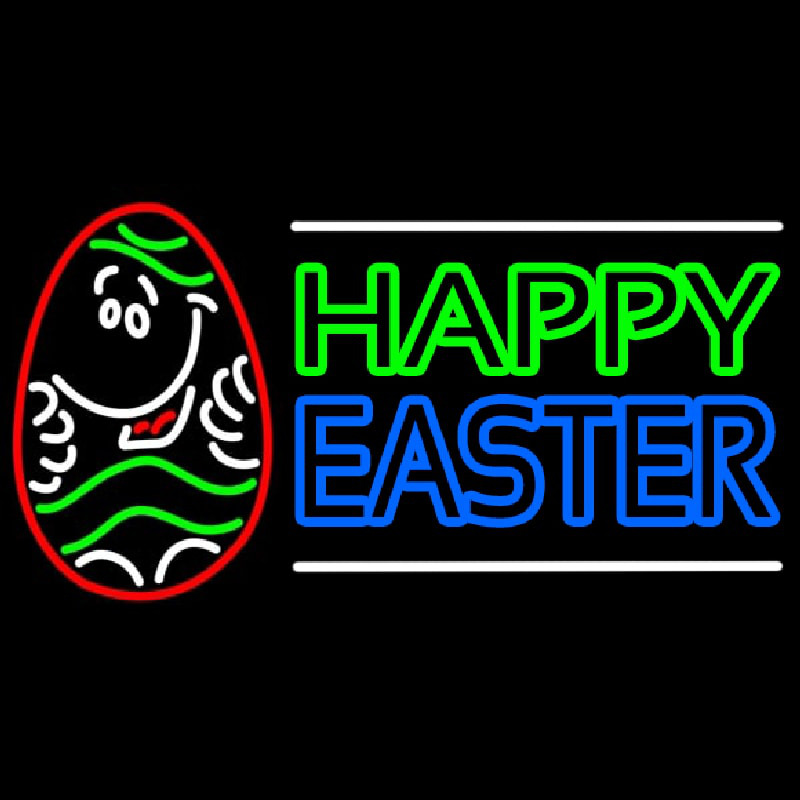 Happy Easter 3 Neon Sign