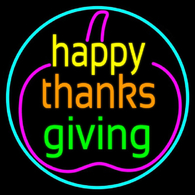 Happy Thanksgiving 2 Neon Sign