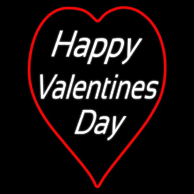 Happy Valentines Day Heart Logo Neon Sign