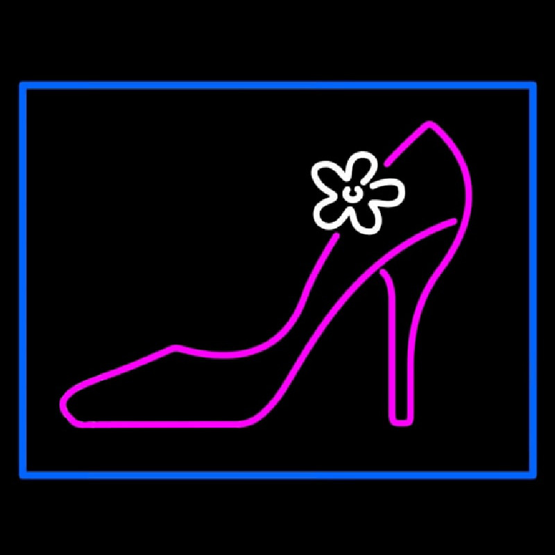 High Heels With Blue Border Neon Sign