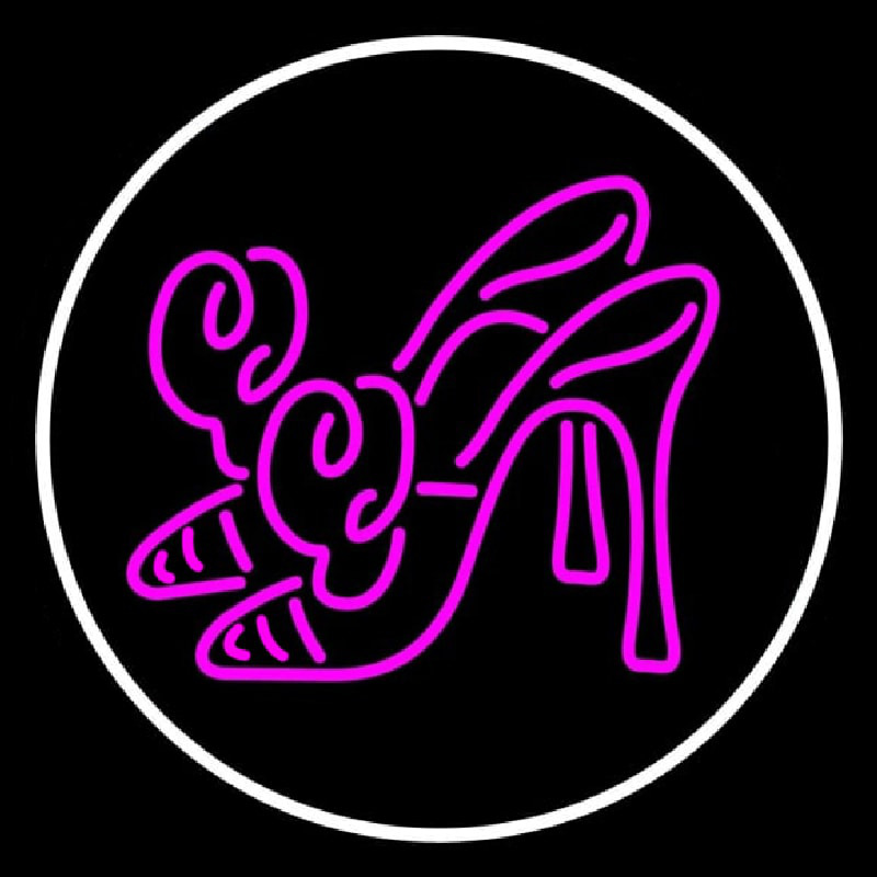 High Heels With White Border Neon Sign