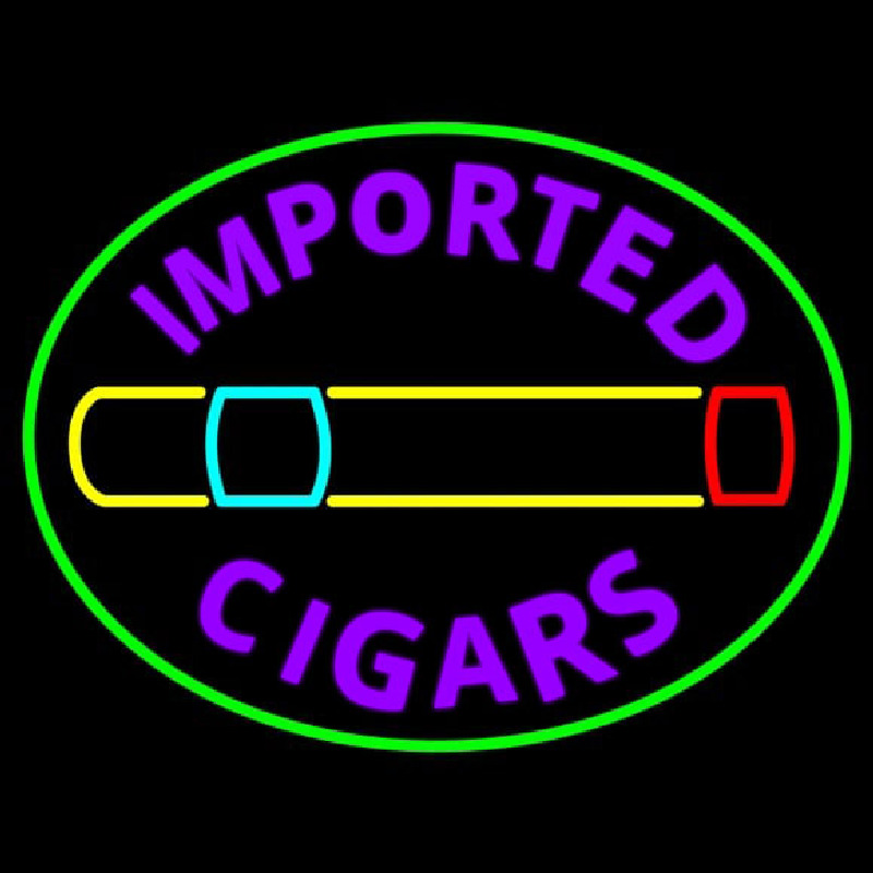 Imported Cigars With Graphic Neon Sign