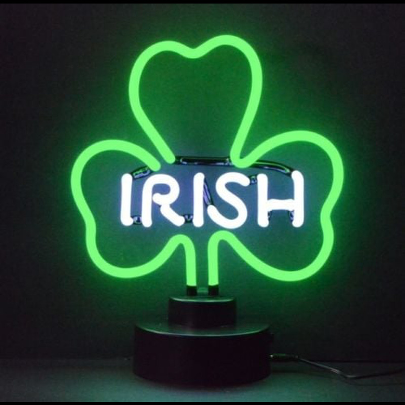 Irish Shamrock Desktop Neon Sign
