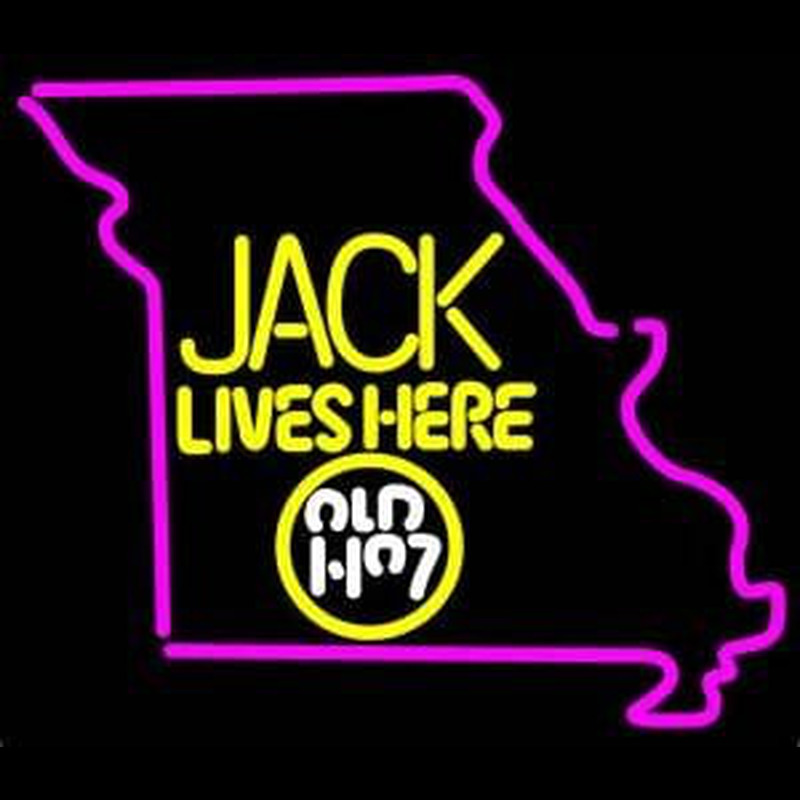 Jack Daniels Jack Lives Here Missouri Whiskey Neon Sign