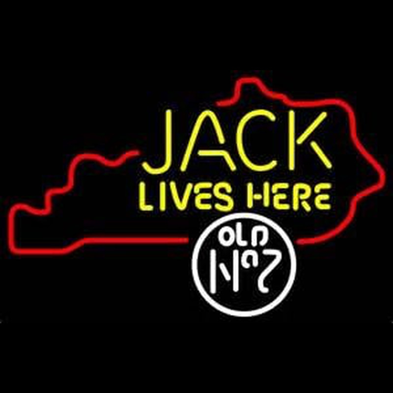 Jack Daniels Jack Lives here Kentucky Whiskey Neon Sign