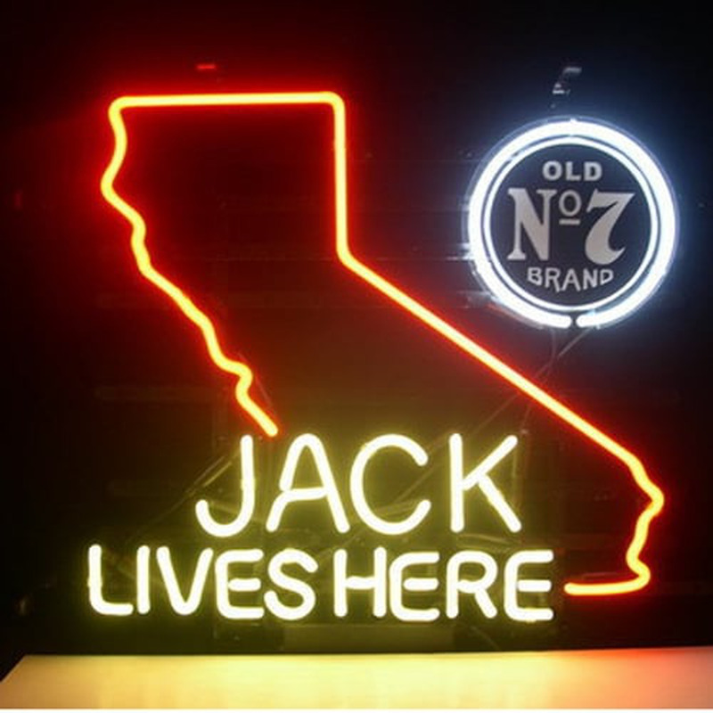 Jack Daniels Lives Here California Old #7 Whiskey Neon Sign