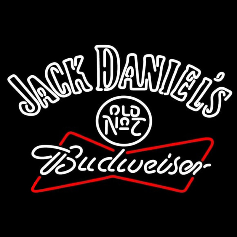 Jack Daniels with Budweiser Neon Sign