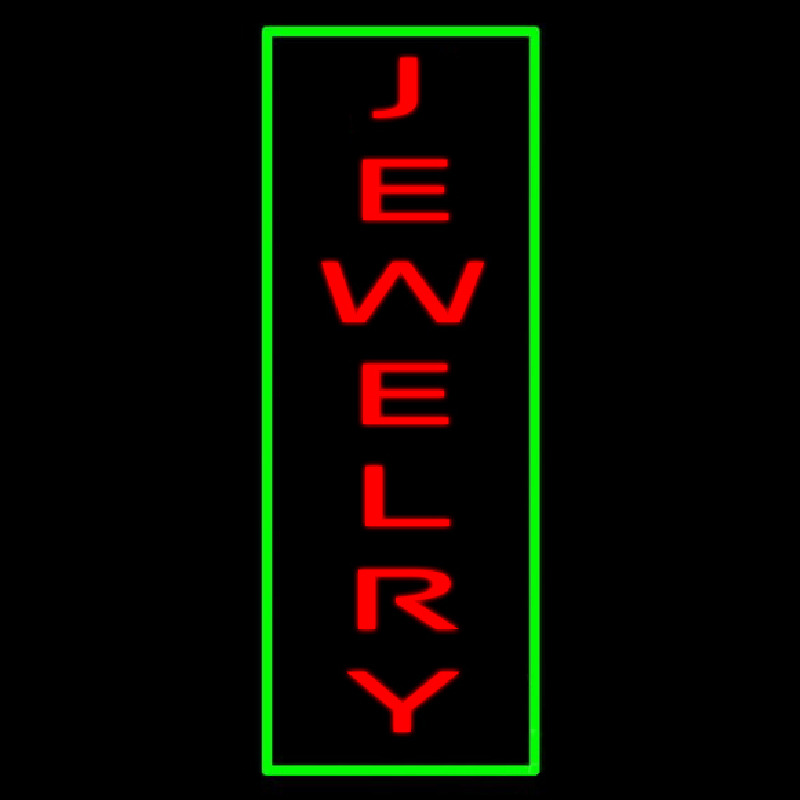 Jewelry Vertical Green Border Neon Sign