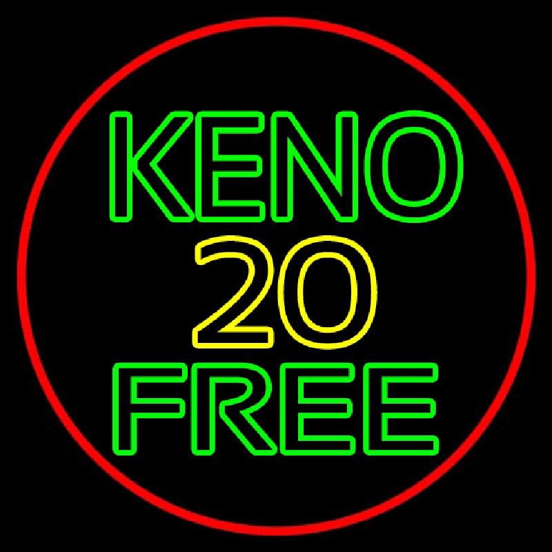 Keno 20 Free 1 Neon Sign