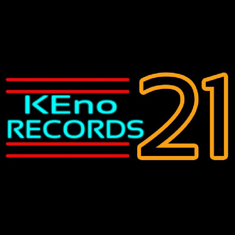 Keno Records 21 3 Neon Sign