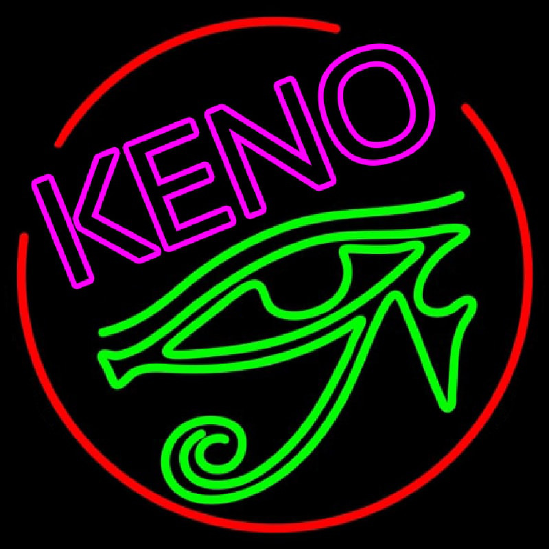 Keno With Eye Icon 2 Neon Sign