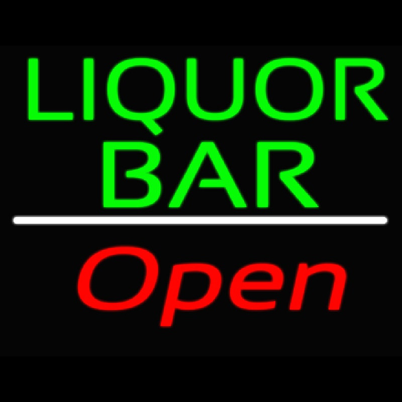 Liquor Bar Open 2 Neon Sign