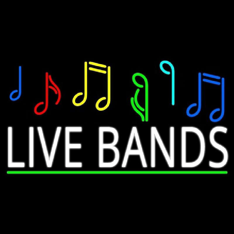 Live Bands Block 2 Neon Sign