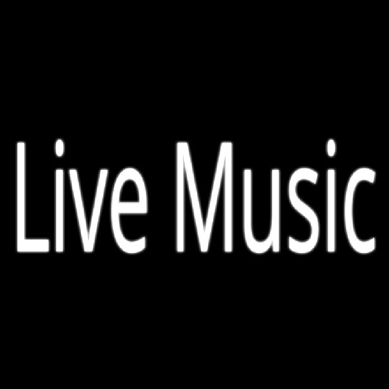 Live Music White 1 Neon Sign