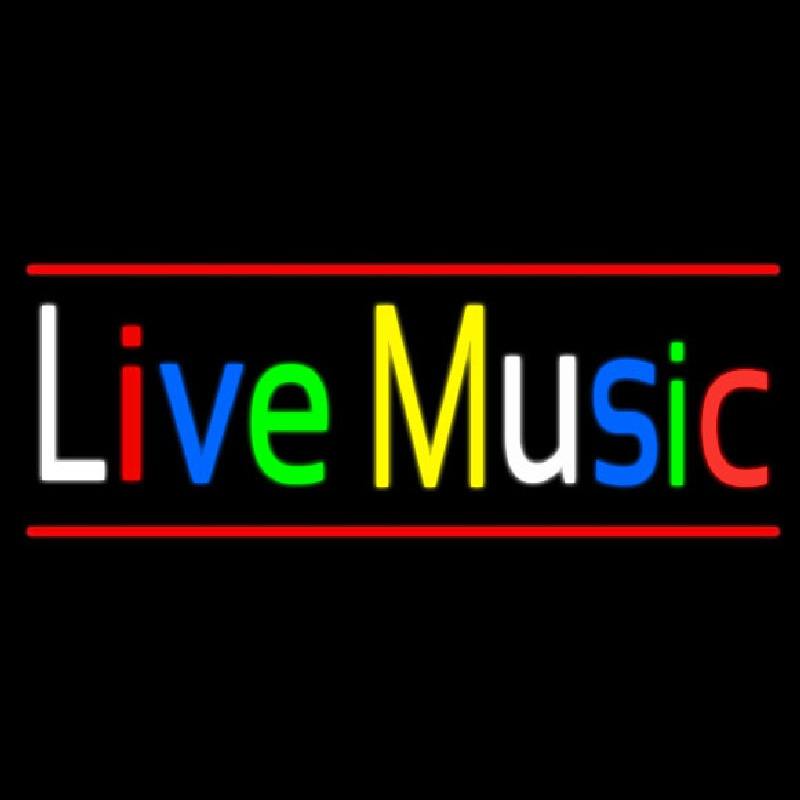 Live Music With Red Line Neon Sign