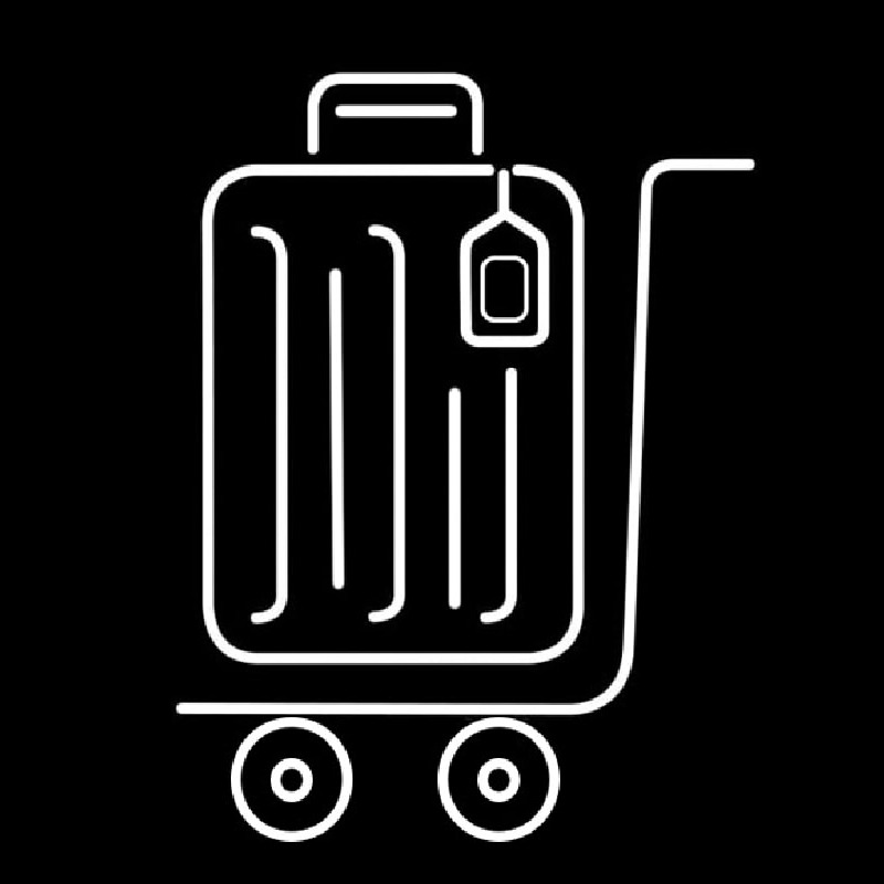 Luggage Bag Icon Neon Sign