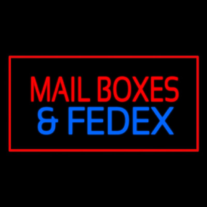 Mail Bo es And Fede  Rectangle Red Neon Sign